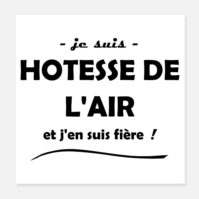 fier d être hôtesse de l air Poster 20 x 20 cm