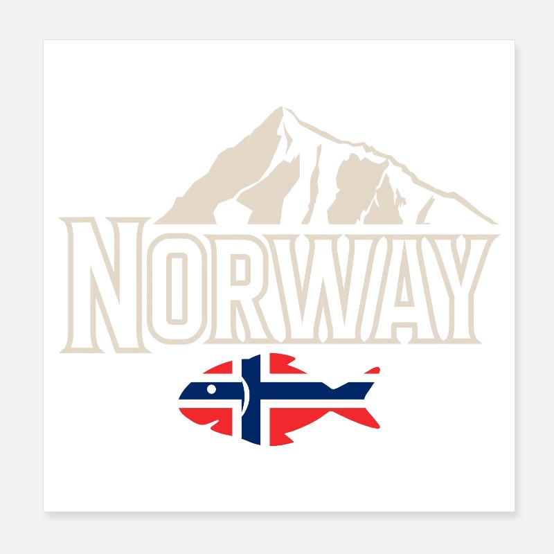 Norvège Pêche Pêcheur Pêcheur Poster 20 x 20 cm