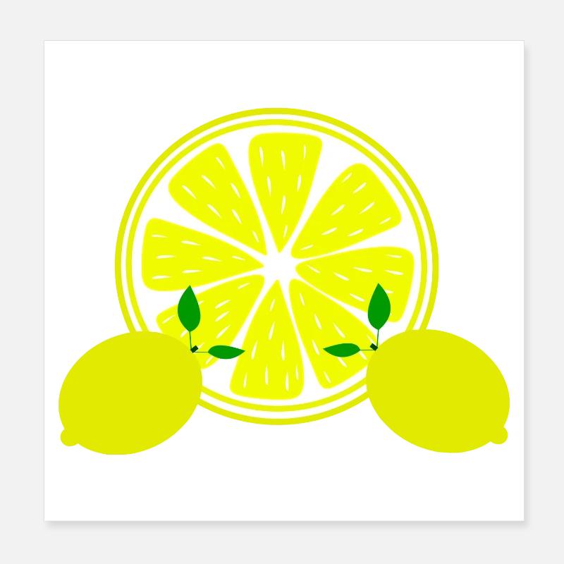 Zitrone Limone Limette Poster 20x20 cm