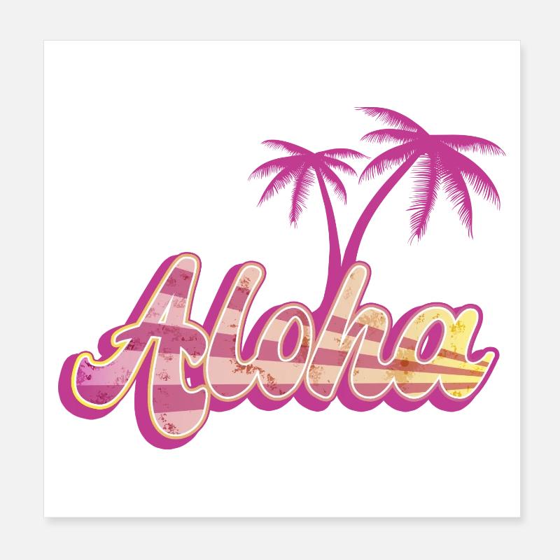 Aloha Palm Poster 20 x 20 cm