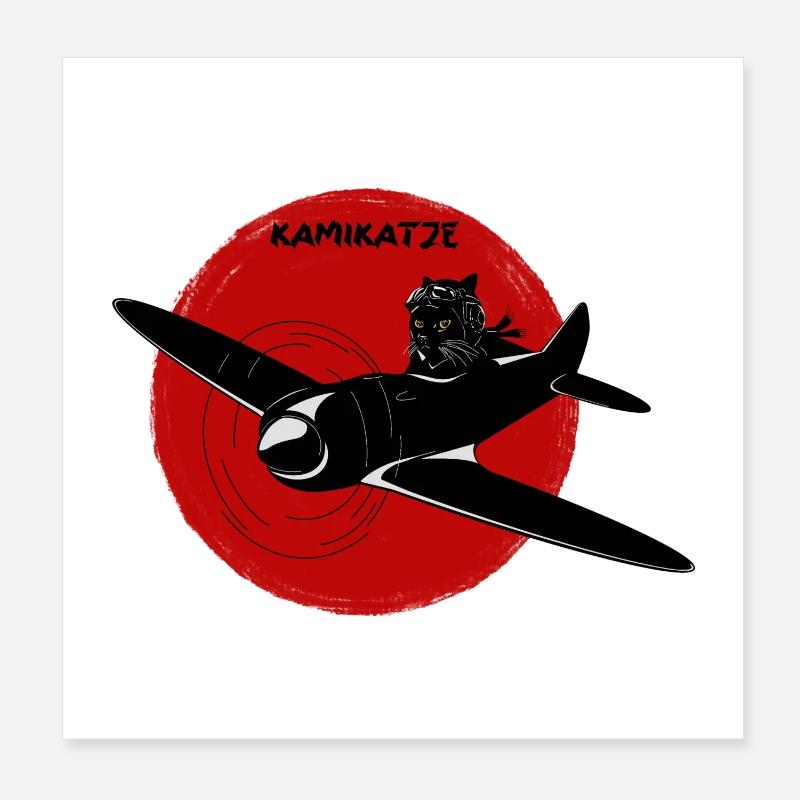 Kamikatze Sonne Poster 20x20 cm