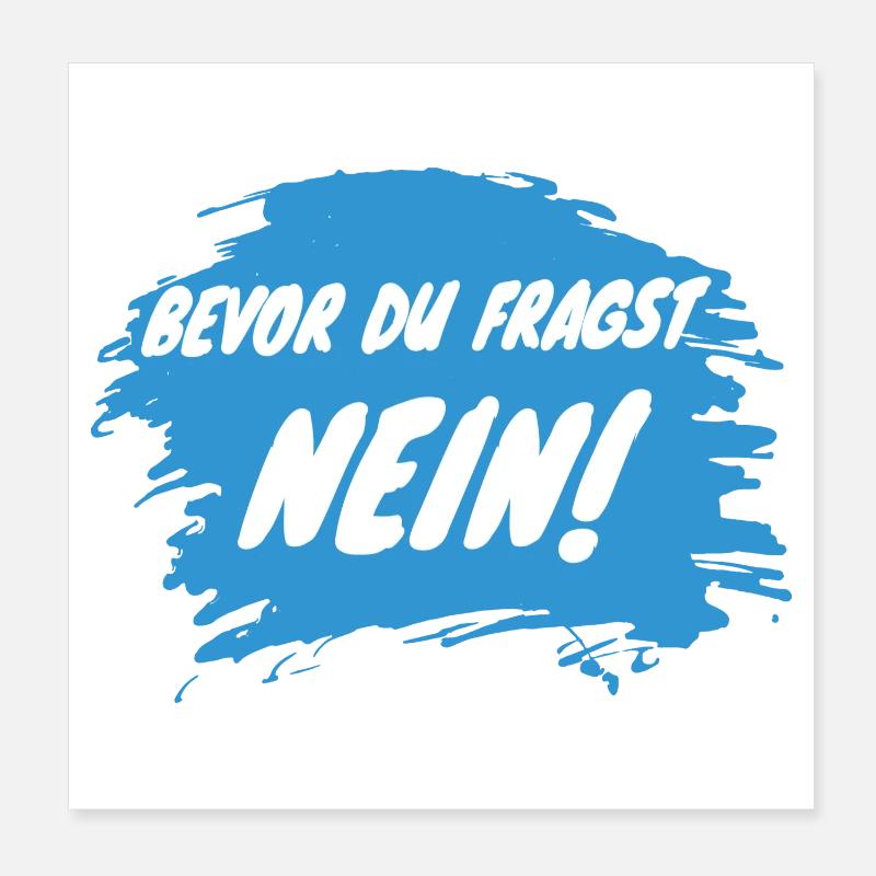 BEVOR DU FRAGST. NEIN. Poster 20x20 cm