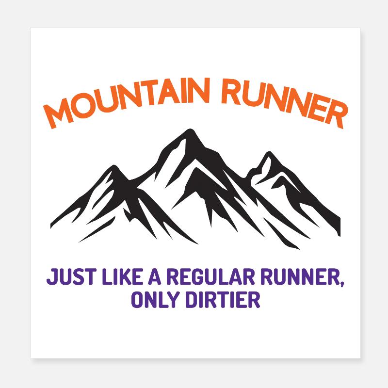 Bergläufer Poster 20x20 cm