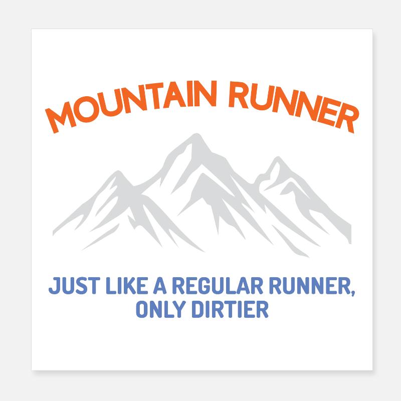 Mountain Runner Poster 8" x 8" (20x20 cm)