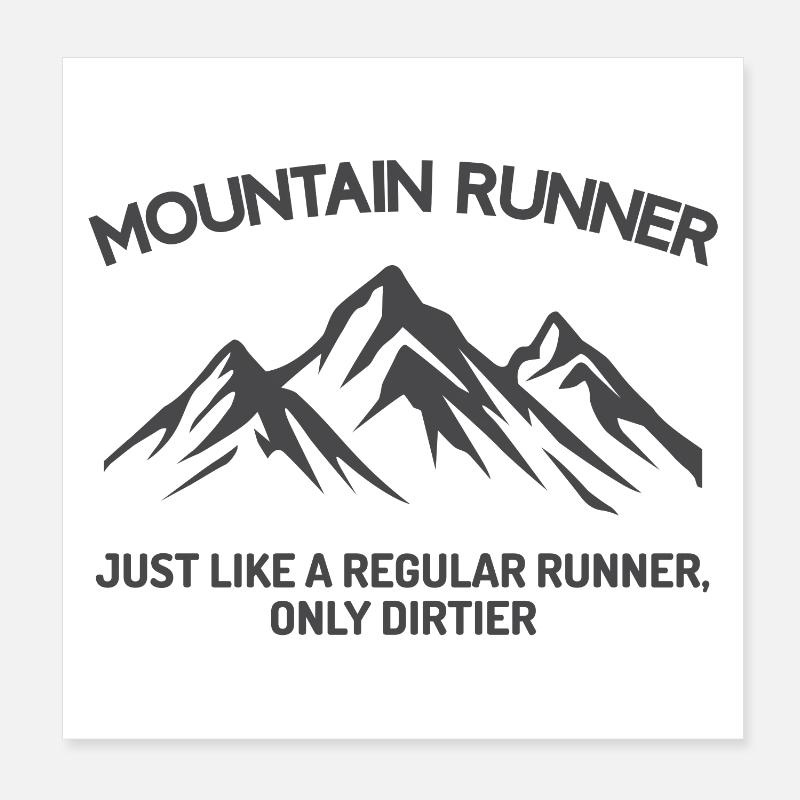 Mountain Runner Poster 8" x 8" (20x20 cm)