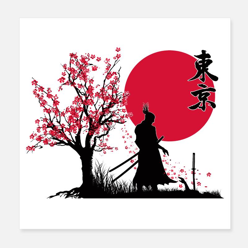Samurai Shadow Slayer | HDR Graphics Japanese Art Poster 8" x 8" (20x20 cm)