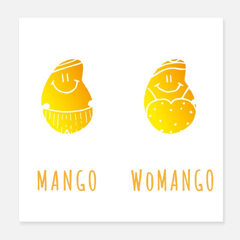 Mango - Womango - Wortspiel, Wortwitz Poster 20x20 cm