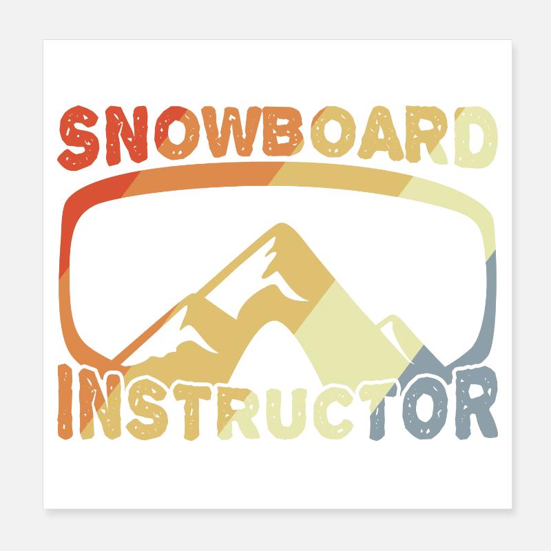 Snowboard Instruktor Poster 20x20 cm