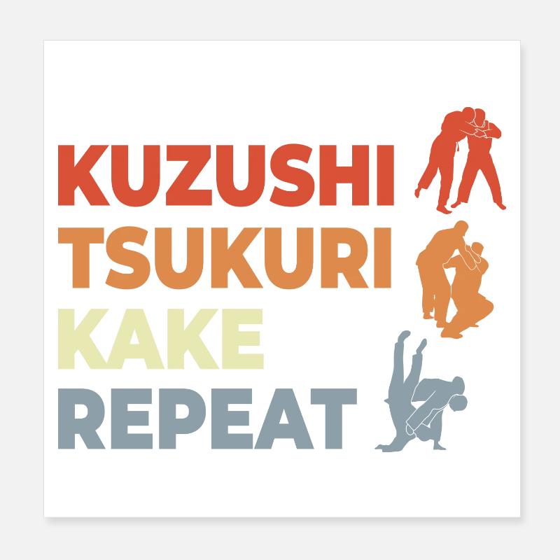Judo Techniken Poster 20x20 cm