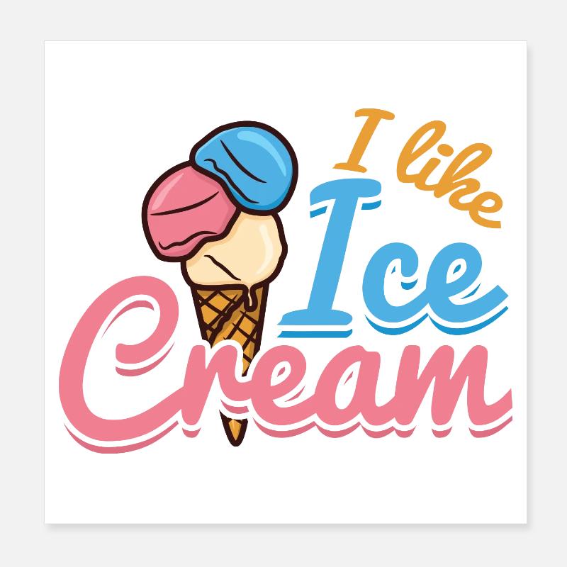 Eiscreme Liebe Poster 20x20 cm