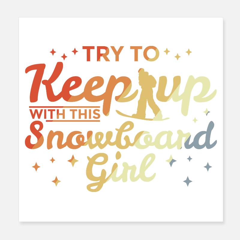 Snowboard Mädchen Poster 20x20 cm