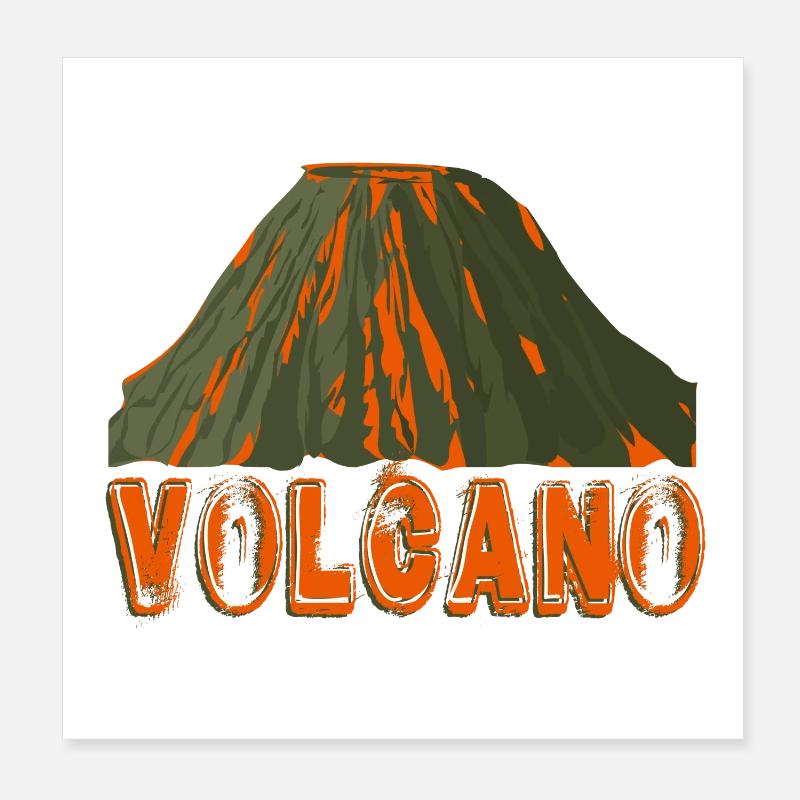 volcano with font - Poster 8" x 8" (20x20 cm) - white