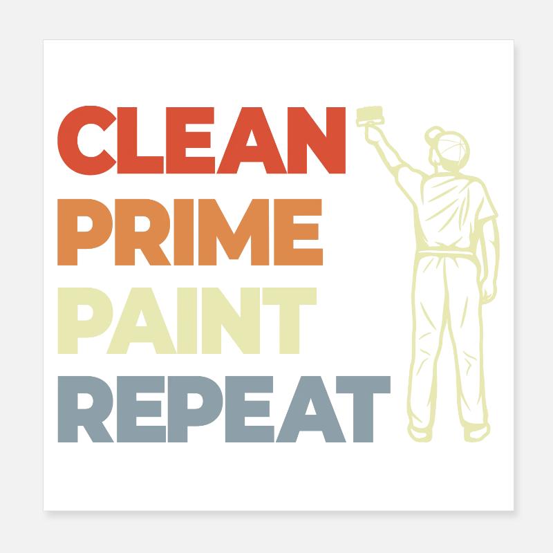 Clean Prime Paint Repeat Poster 20x20 cm