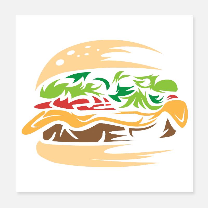 Juicy Burger Smash Restaurant Maison Poster 20 x 20 cm