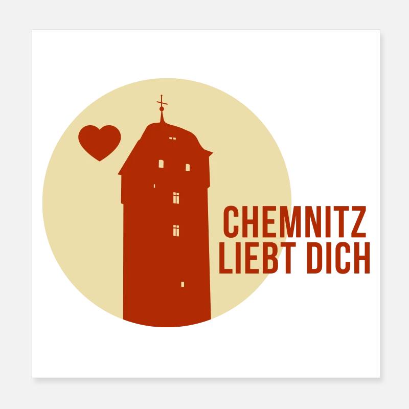 Chemnitz liebt dich Poster 20x20 cm