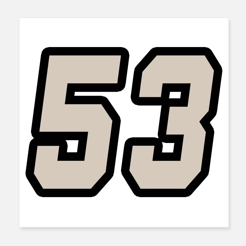 Nummer dreiundfünfzig 53 Poster 20x20 cm