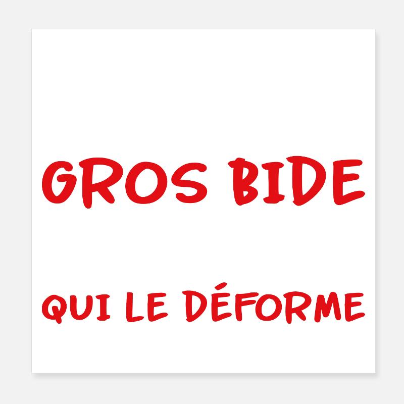 J’ai pas un gros bide c’est le miroir qui déforme Poster 20 x 20 cm