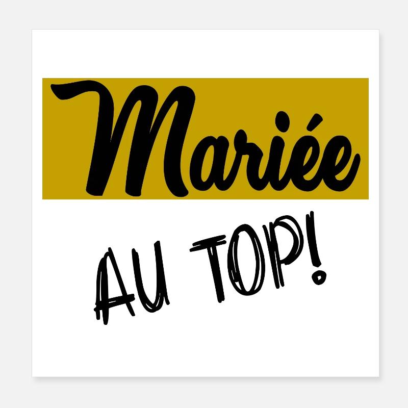 JUST MARRIED. EVJF. MARIEE Poster 20 x 20 cm