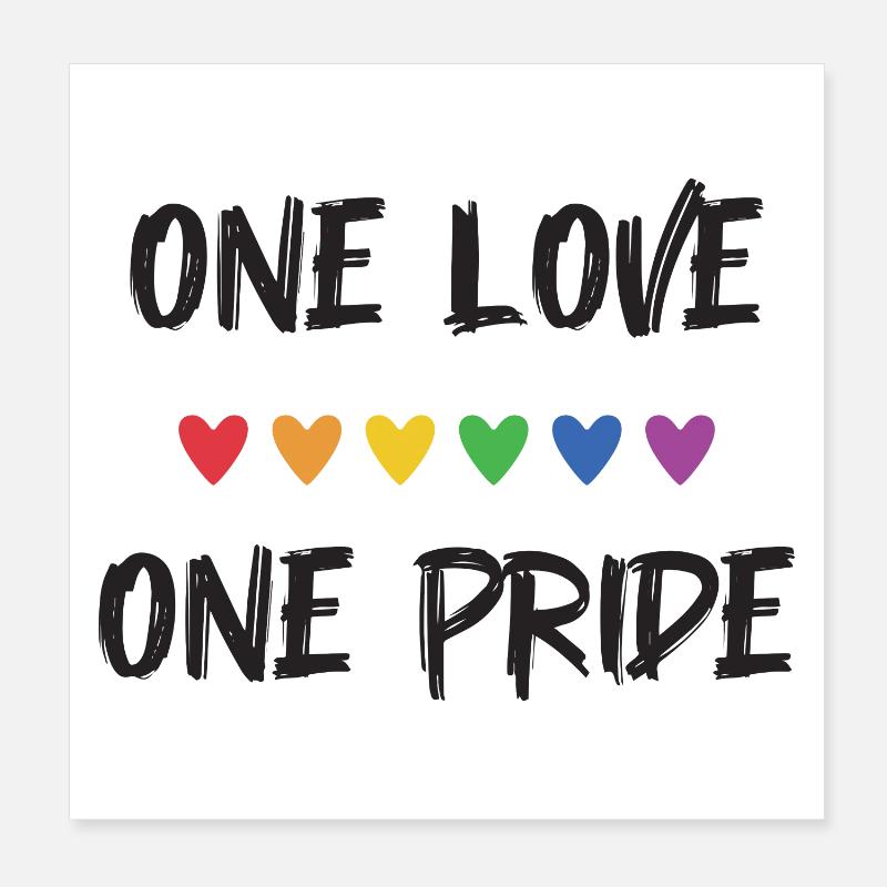 LGBT Pride Month - One Love, One Pride Poster 8" x 8" (20x20 cm)