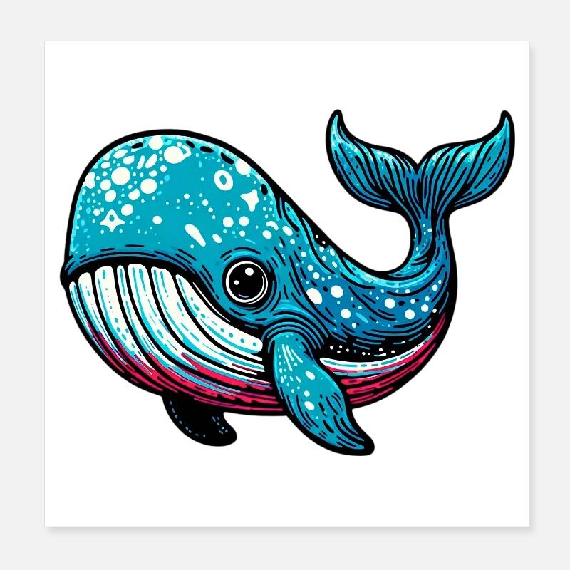 Baleine Poster 20 x 20 cm