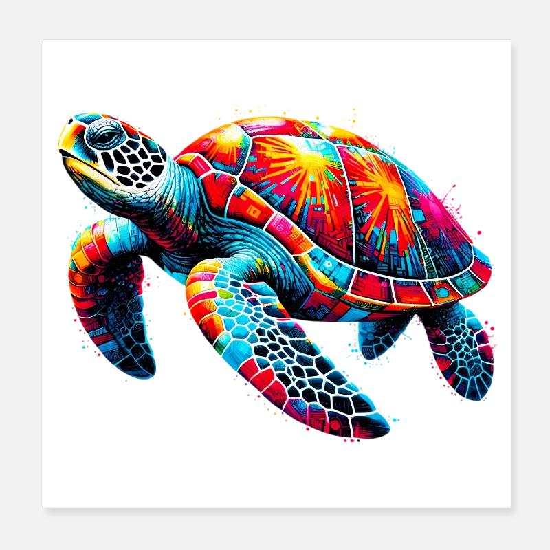Schildkröte Poster 20x20 cm