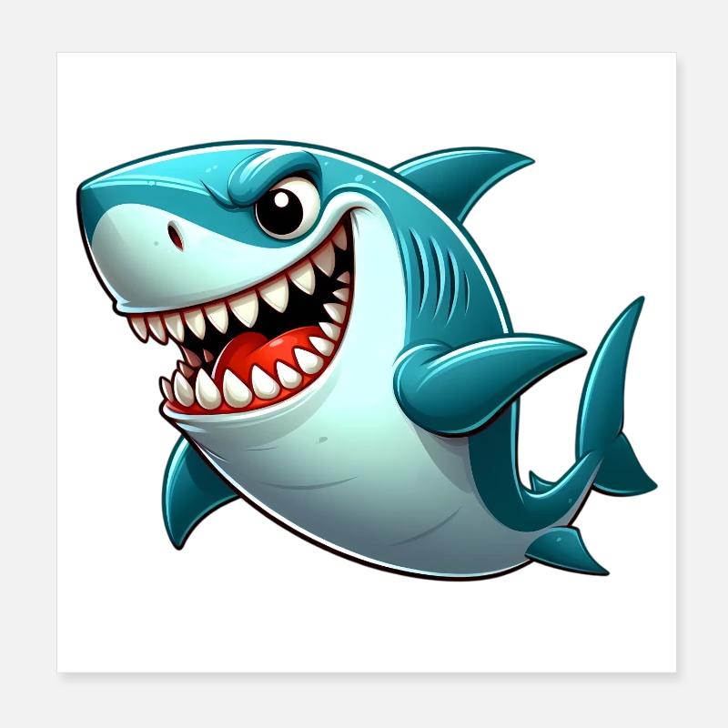 Shark Poster 8" x 8" (20x20 cm)