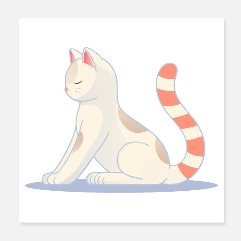 Cat in meditative yoga pose Poster 8" x 8" (20x20 cm)
