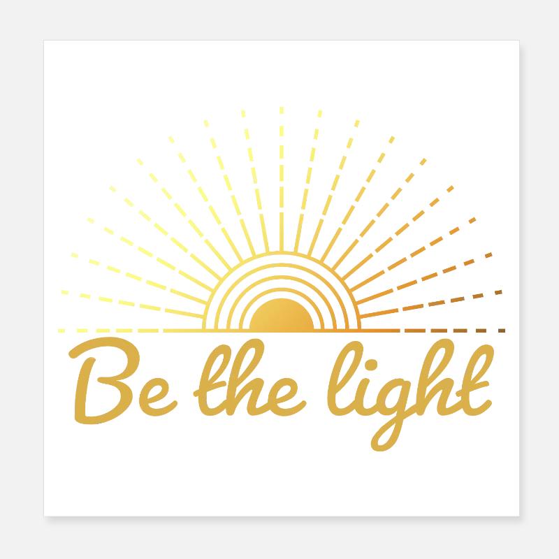 Be the Light – Mystical Boho Sun Poster 8" x 8" (20x20 cm)
