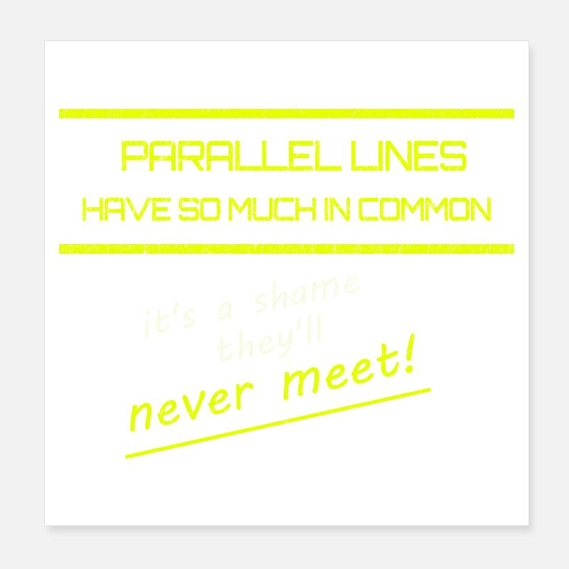 Drôle de lignes parallèles Math Tee Poster 20 x 20 cm