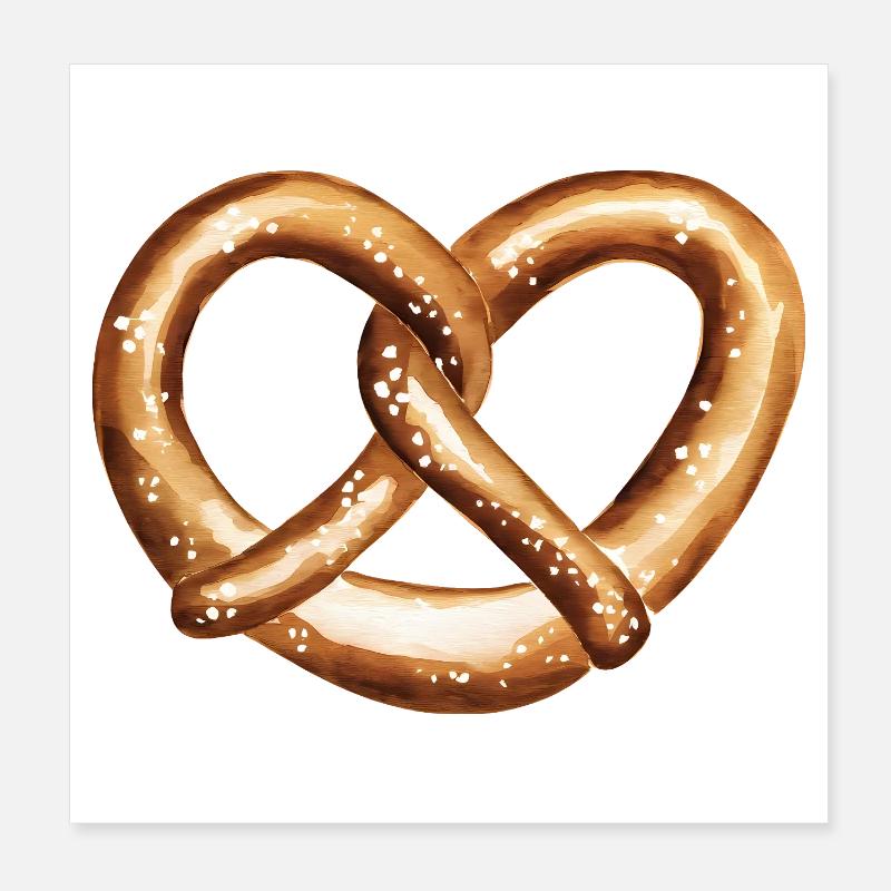 Bretzel en forme de cœur Poster 20 x 20 cm