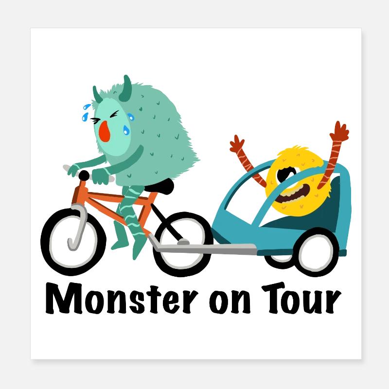 Monstre en tournée - Poster 20 x 20 cm - blanc