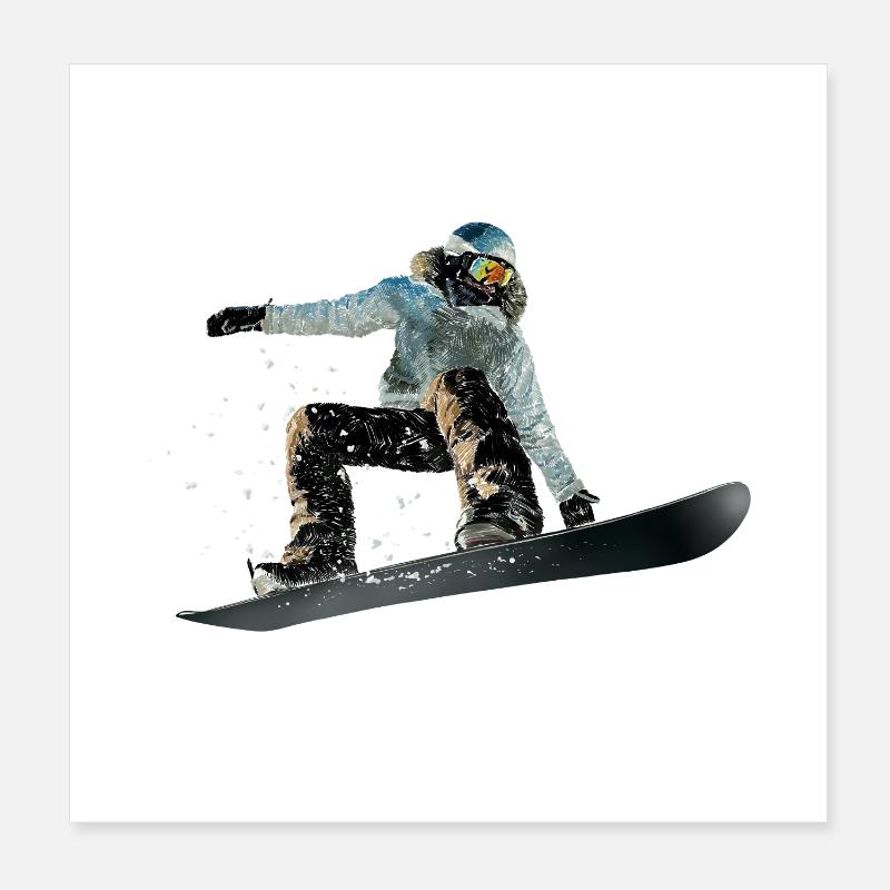 Planche à neige Poster 20 x 20 cm