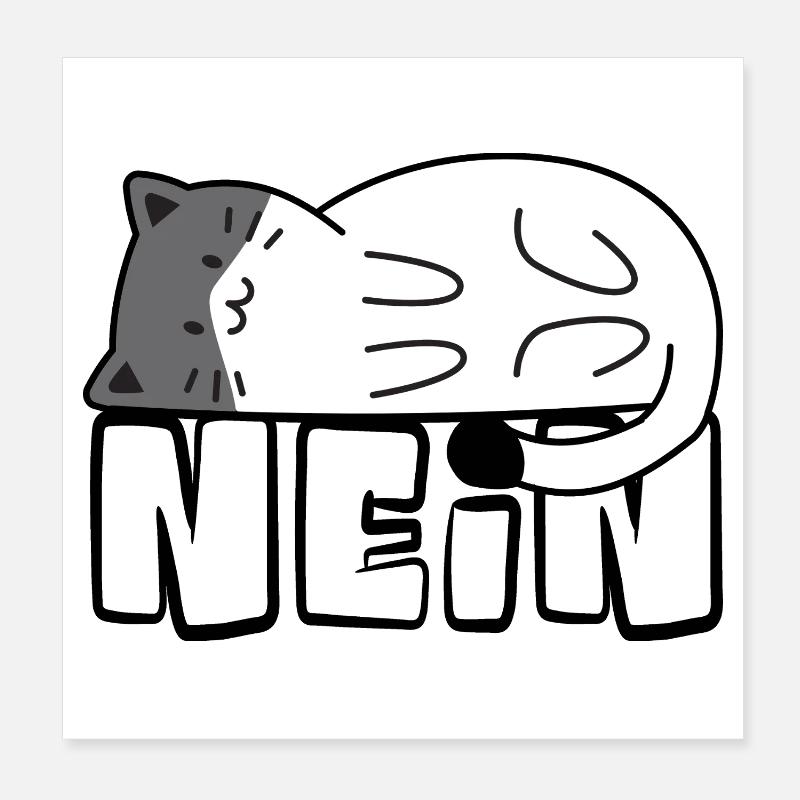 Cuddly cat in sleep mode No Sagerin Sager Poster 8" x 8" (20x20 cm)