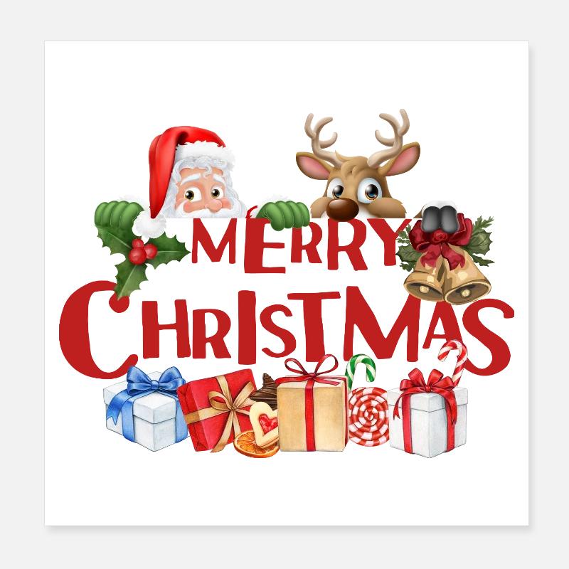 Merry Christmas Festive Apparel  Poster 8" x 8" (20x20 cm)