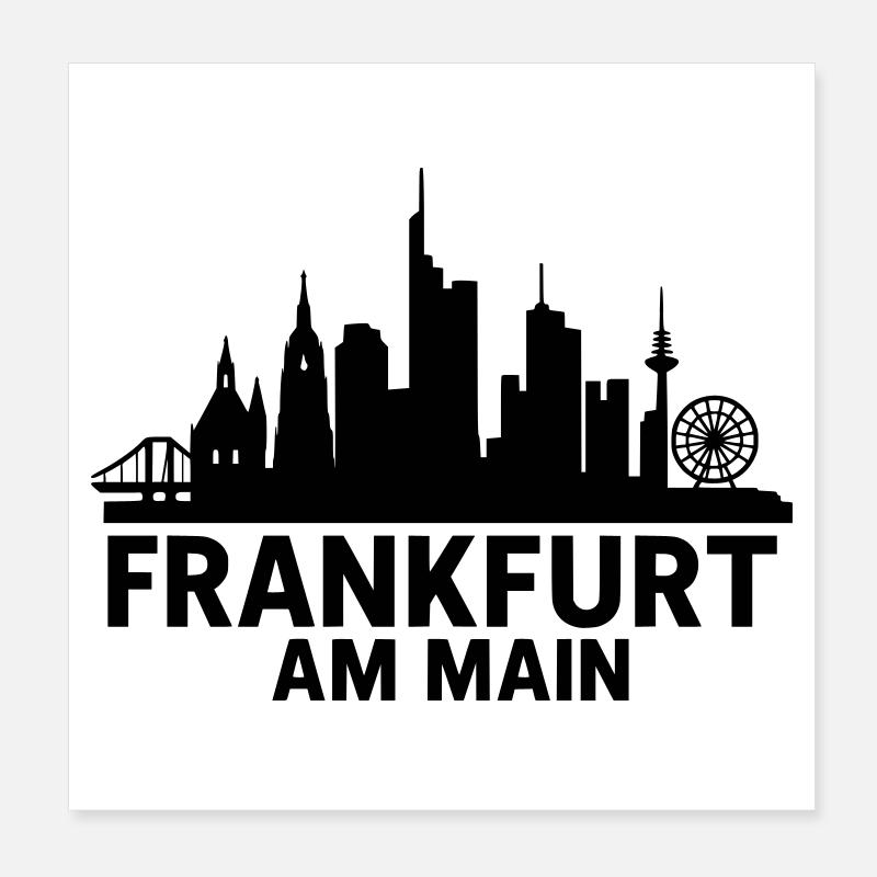 Francfort-sur-le-Main Silhouette Poster 20 x 20 cm