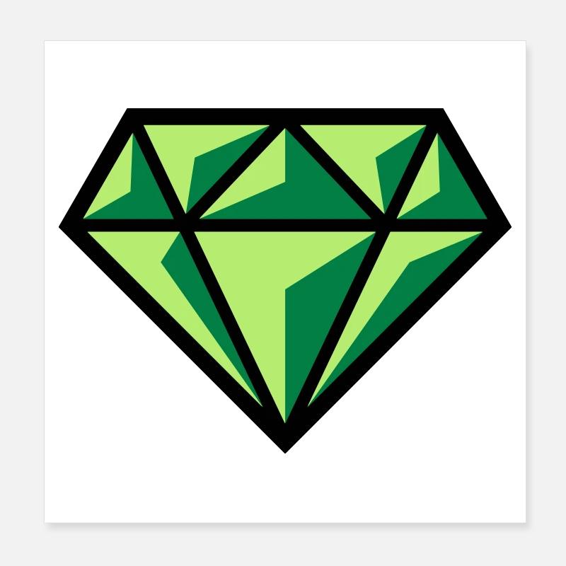 Diamond (Gemstone Brilliant Symbol / POS Gre 3C) Poster 8" x 8" (20x20 cm)