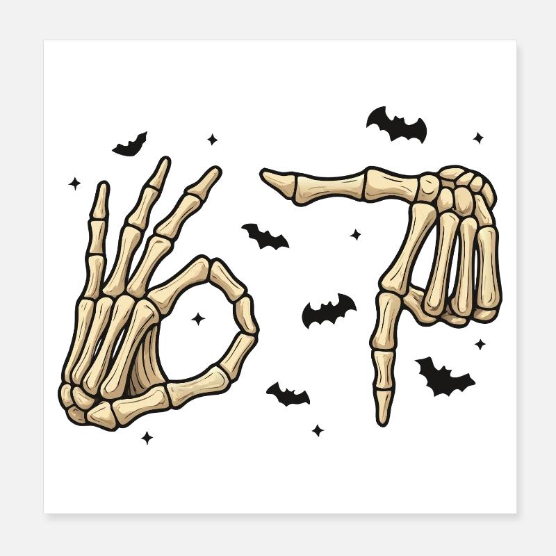 Skeletthände Poster 20x20 cm