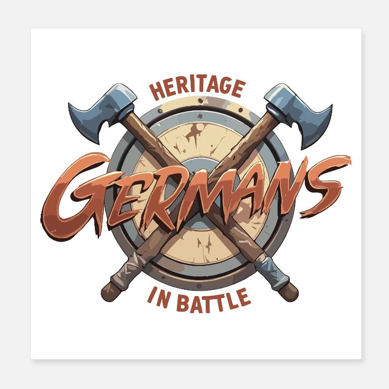Germans Kampf Schild Grafik Poster 20x20 cm
