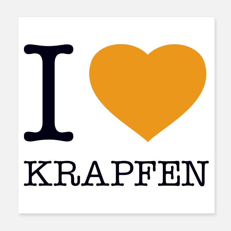 I love Krapfen Poster 20x20 cm