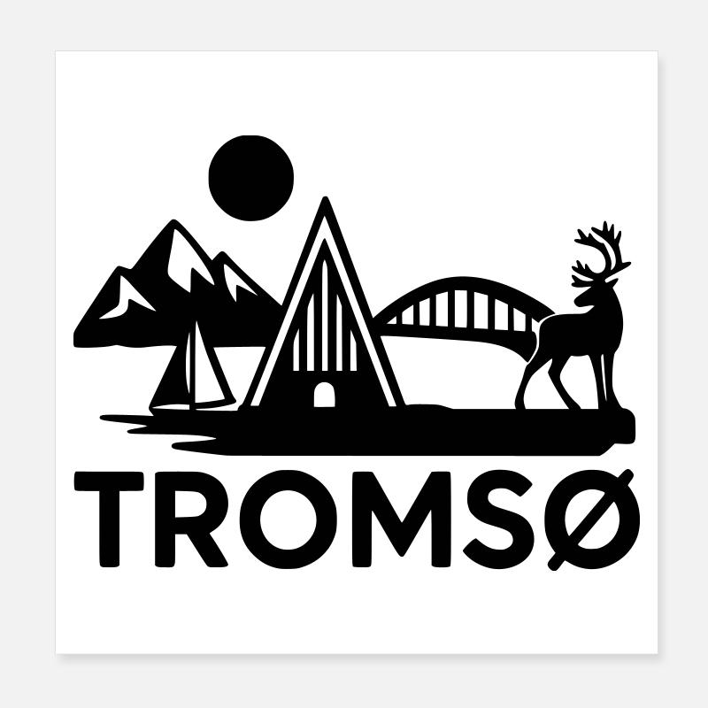 Tromsø Silhouette Poster 20 x 20 cm