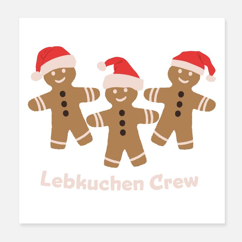 Boulangerie de Noël Gingerbread Crew Poster 20 x 20 cm