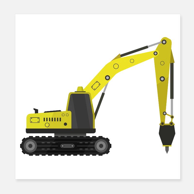 Hydraulic jackhammer Poster 8" x 8" (20x20 cm)