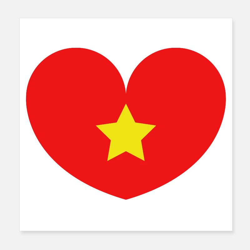 Drapeau du Vietnam Poster 20 x 20 cm
