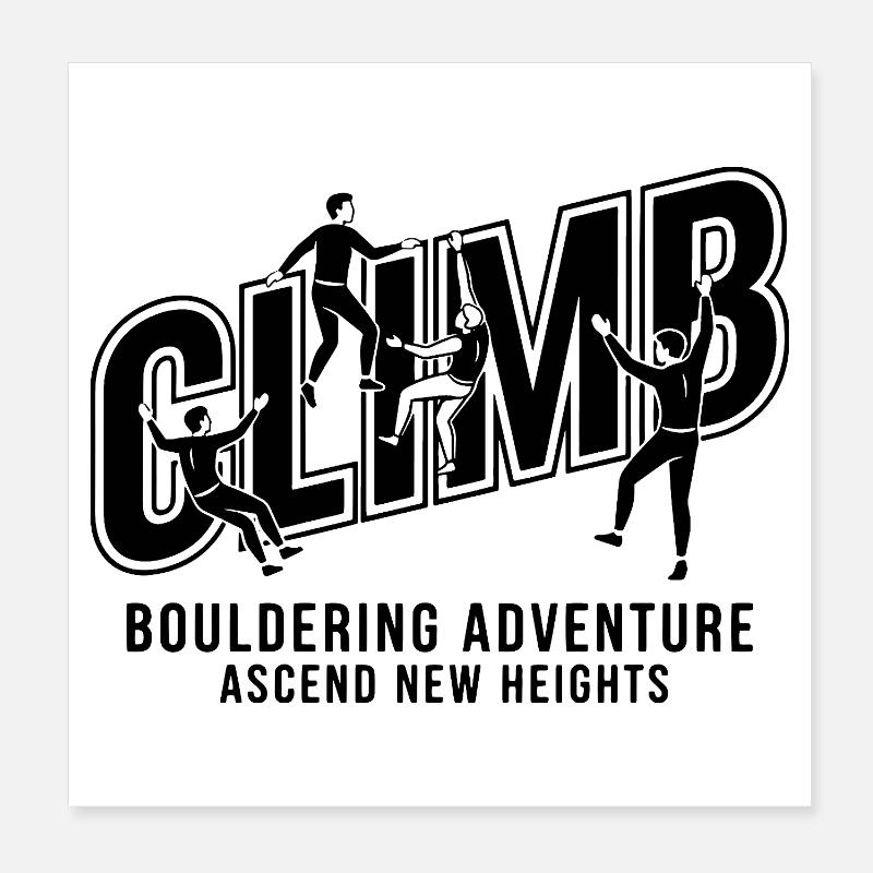 Escalade de nouveaux sommets en aventure de bloc Poster 20 x 20 cm