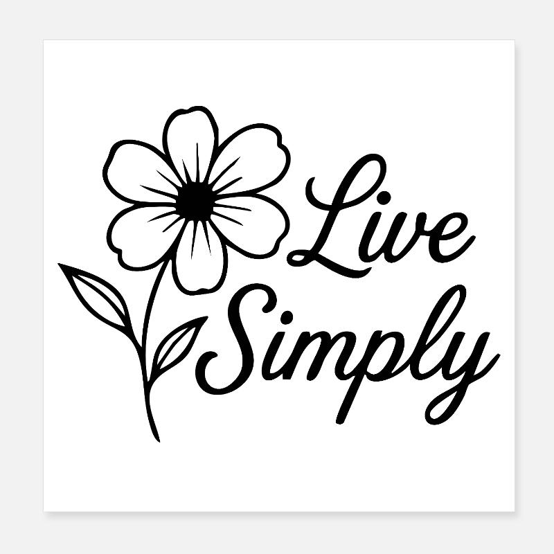 Vivre simplement Poster 20 x 20 cm