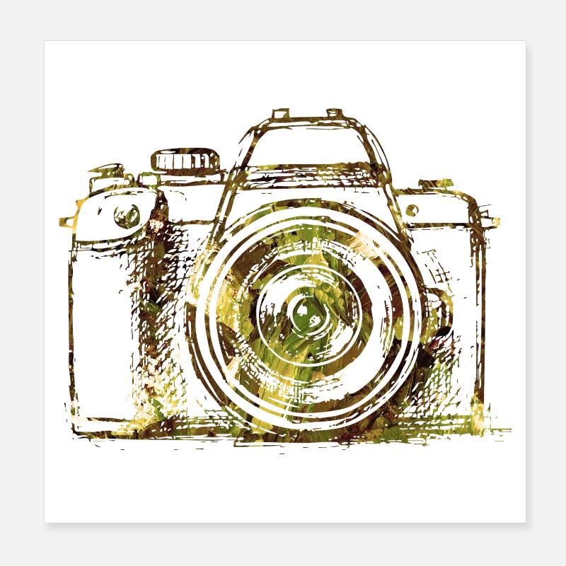 Portrait caméra camouflé Poster 20 x 20 cm