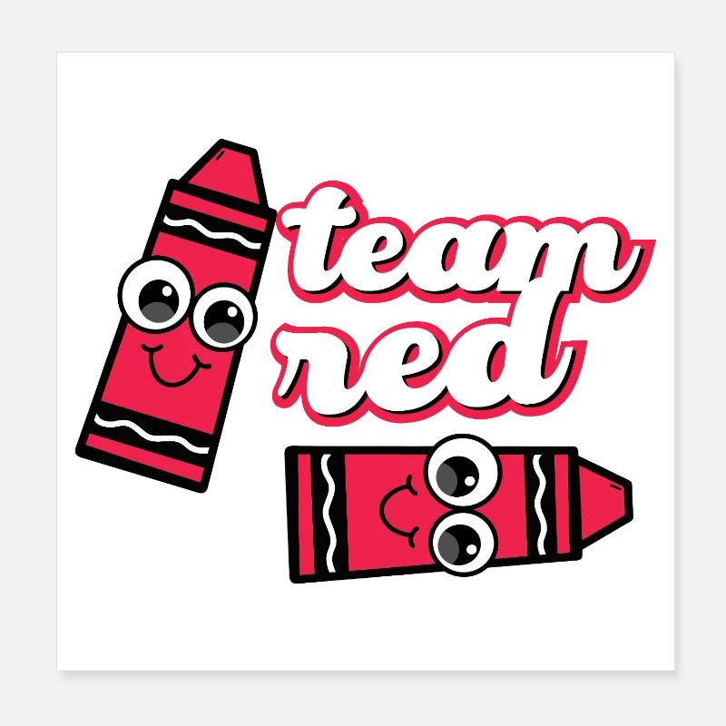Red Team Cheerful Pencils Poster 20x20 cm