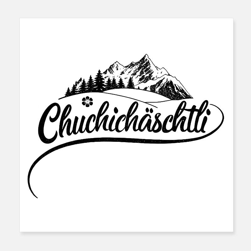 Schweizer-kultbegriff Chuchichäschtli Poster 20x20 cm