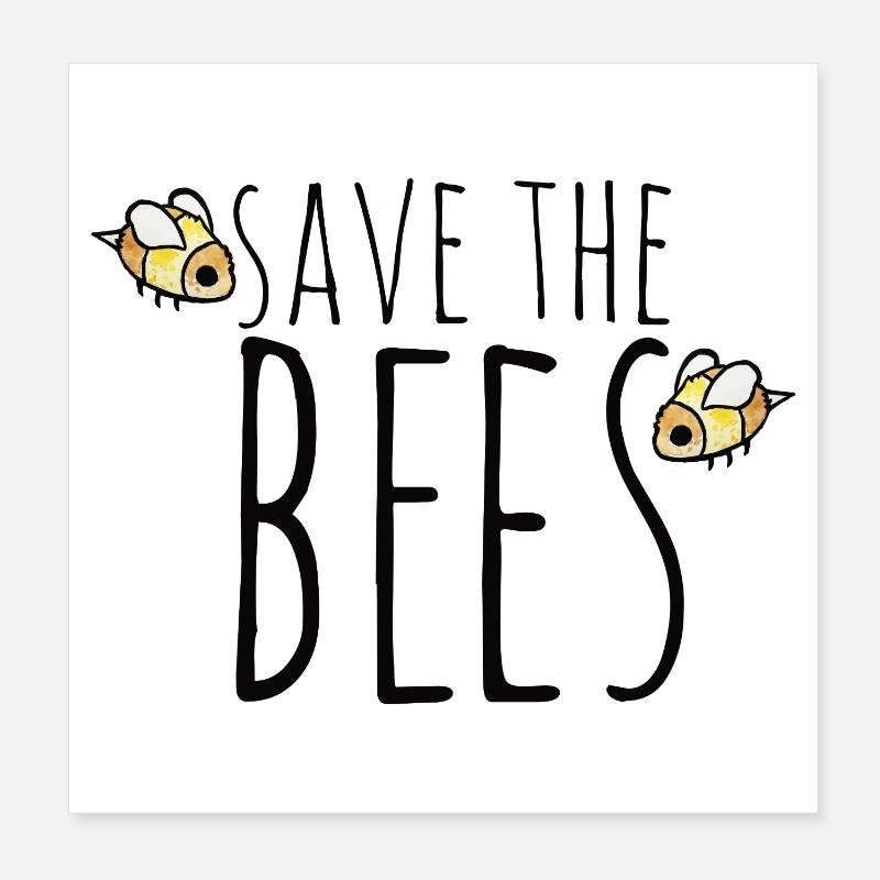 Save the Bees Bienenschutz Poster 20x20 cm