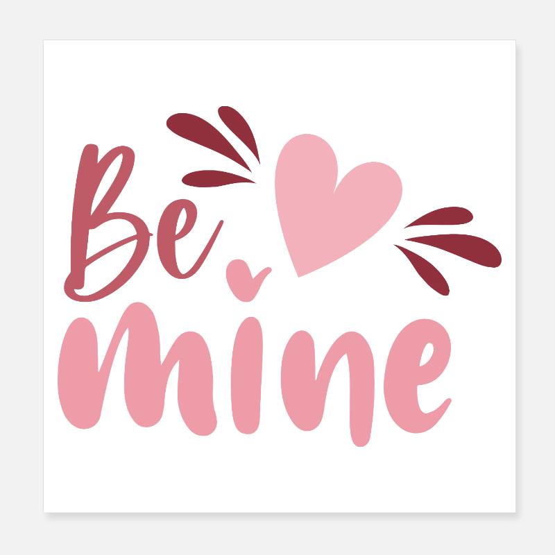 Be Mine Heart Script Poster 20 x 20 cm
